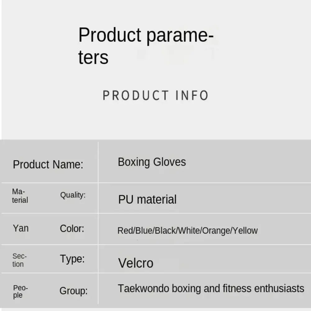 6/8/10/12/16Oz Kids Adult Boxing Gloves PU Breathable Professional Sanda Muay Thai FightinProfessional Sanda Muay Thai Fighting Gloves Taekwondo Punching Glovesg Gloves Taekwondo Punching Gloves