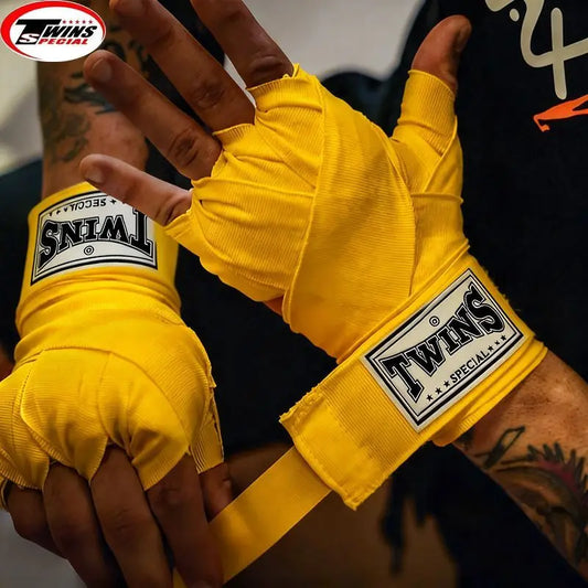 BANDAGEM TWIN-5M Boxing Hand Wraps Muay Thai Training MMA Bandages White Boxing Hand Guard