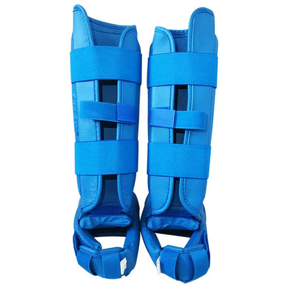 Shin Guards for Combat Martial Arts Kickboxing PU Leather Adjustable Leg Guards Shin Pads with Instep Guard for Adults Teenager
