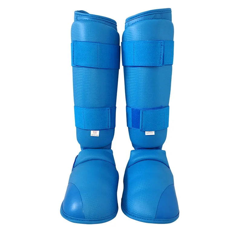Shin Guards for Combat Martial Arts Kickboxing PU Leather Adjustable Leg Guards Shin Pads with Instep Guard for Adults Teenager