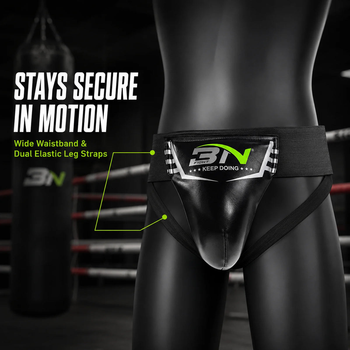 BN Male Boxing Groin Guard PU Leather Protective Cup Jockstrap Crotch Protector for MMA Muay Thai Kickboxing Taekwondo Sanda
