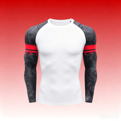 Men's MMA Rashguard T-shirt Long Sleeve Muay Thai BJJ Jiu Jitsu Fitness Gym Boxing Compression Shirt Fitness Gym Wear