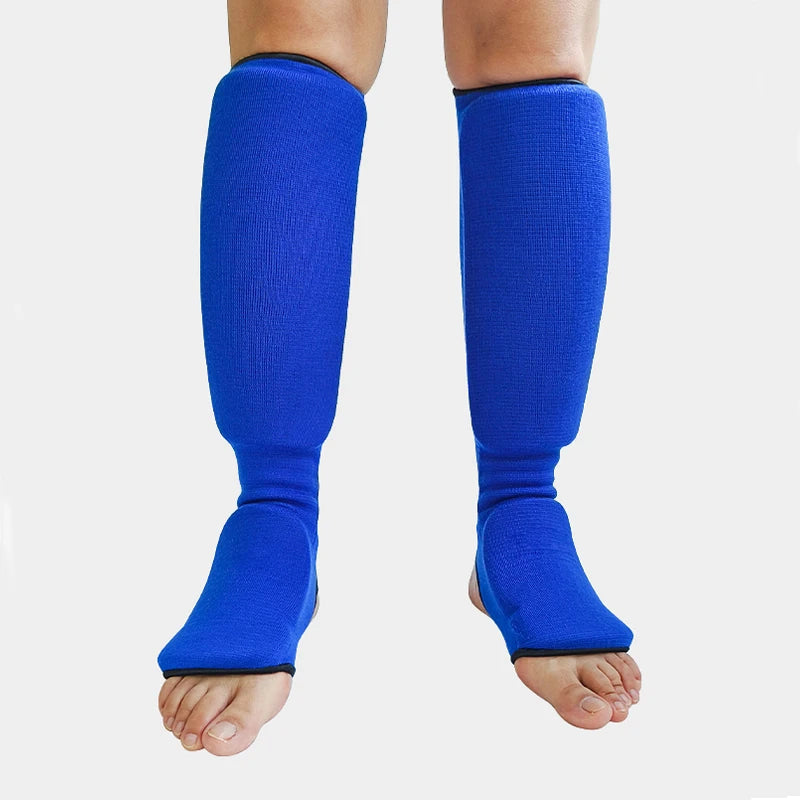 Shin Guards with Instep Protection Breathable Fabric Thick EVA Foam Padding for Karate Kickboxing Muay Thai Training Shin Gear