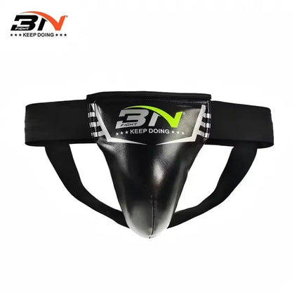 BN Male Boxing Groin Guard PU Leather Protective Cup Jockstrap Crotch Protector for MMA Muay Thai Kickboxing Taekwondo Sanda