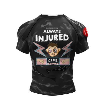 Jiu Jitsu Raglan Compression Rash Guard Unisex Oni Demon Graphic Print, BJJ MMA Training Top, Stretch Quick Dry Sportswear