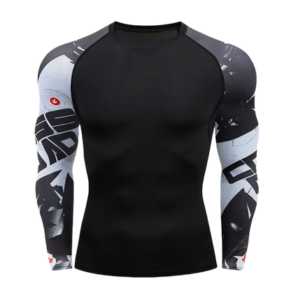 Men's MMA Rashguard T-shirt Long Sleeve Muay Thai BJJ Jiu Jitsu Fitness Gym Boxing Compression Shirt Fitness Gym Wear