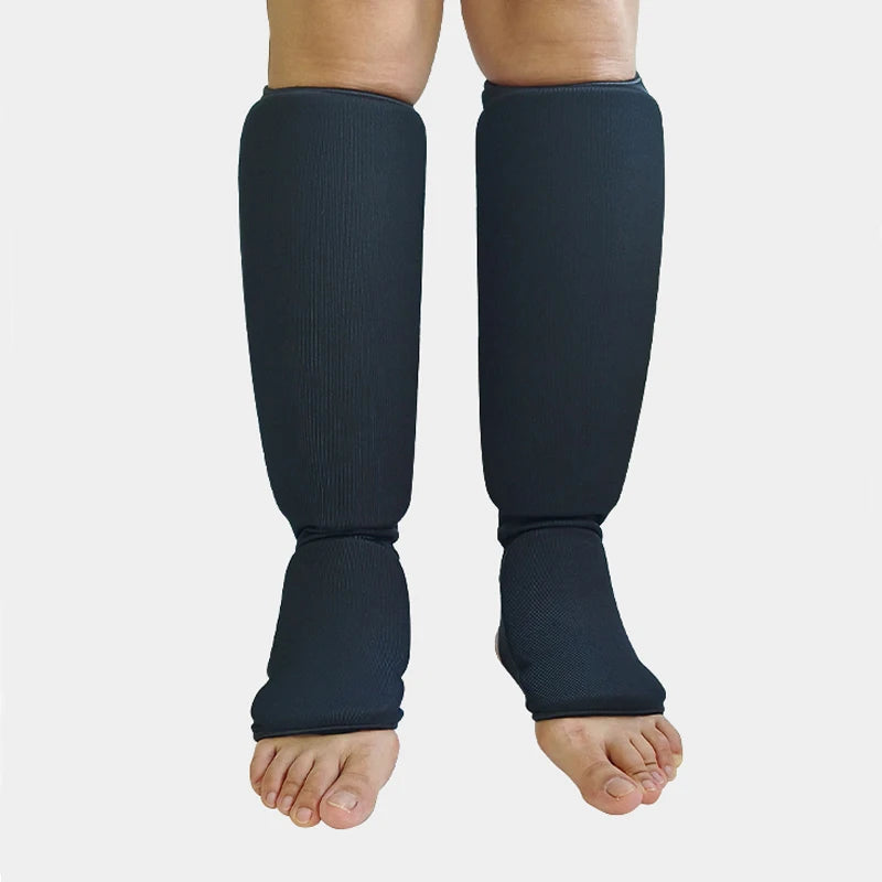 Shin Guards with Instep Protection Breathable Fabric Thick EVA Foam Padding for Karate Kickboxing Muay Thai Training Shin Gear