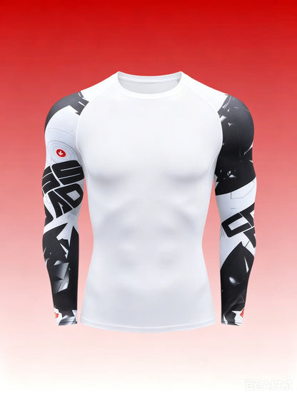 Men's MMA Rashguard T-shirt Long Sleeve Muay Thai BJJ Jiu Jitsu Fitness Gym Boxing Compression Shirt Fitness Gym Wear
