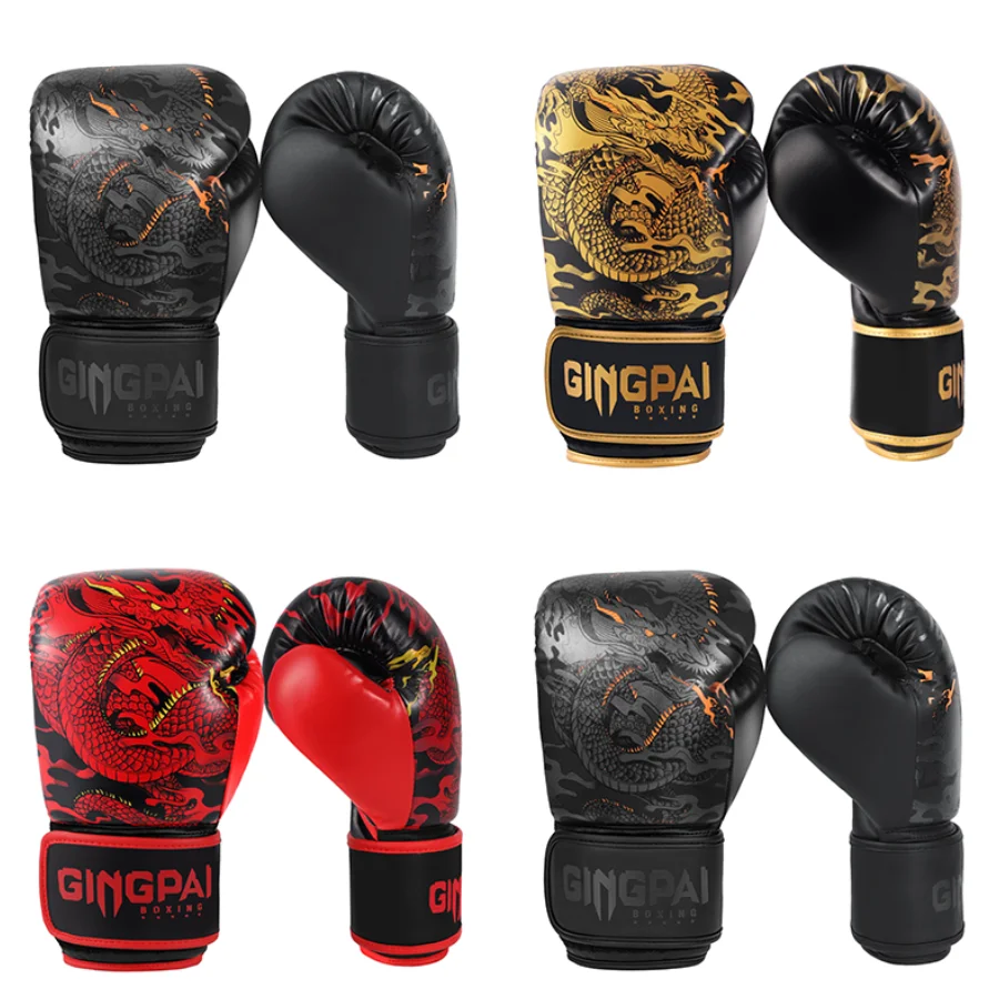 Boxing Gloves 10-14oz PU Leather Muay Thai Guantes De Boxeo Sanda Free Fight MMA Kick Boxing Training Glove For Men Women Kids