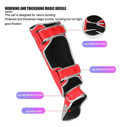 Muay Thai Shin Guard for Combat,Sanda Training,Kid Adult Boxing Leg Protectors With Reinforced Toe Durable Ankle Shin Protection