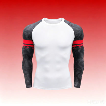 Men's MMA Rashguard T-shirt Long Sleeve Muay Thai BJJ Jiu Jitsu Fitness Gym Boxing Compression Shirt Fitness Gym Wear