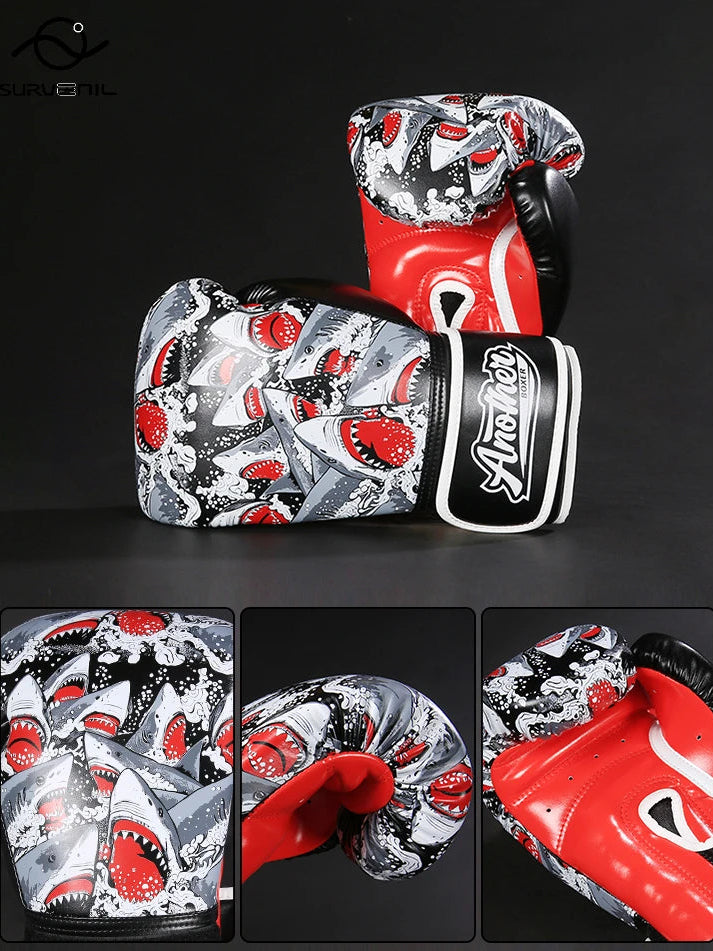 Kick Boxing Gloves 10/12/14oz/16oz PU Leather Professional Muay Thai MMA Kickboxing Glove Silver Sandbag Punch Training Gear
