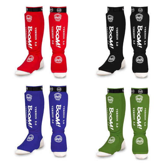 Knitted Leg Guards with Instep Shin Guards Boxing Sanda Fighting Muay Thai Men Women's Calf Guards Adult Children's Karate