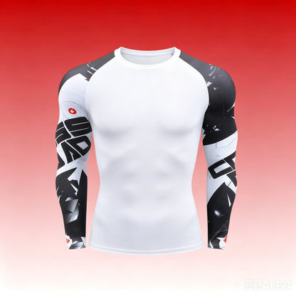 Men's MMA Rashguard T-shirt Long Sleeve Muay Thai BJJ Jiu Jitsu Fitness Gym Boxing Compression Shirt Fitness Gym Wear