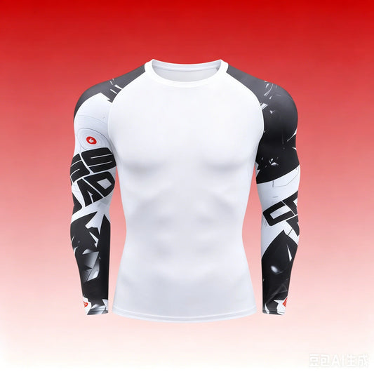 Men's MMA Rashguard T-shirt Long Sleeve Muay Thai BJJ Jiu Jitsu Fitness Gym Boxing Compression Shirt Fitness Gym Wear