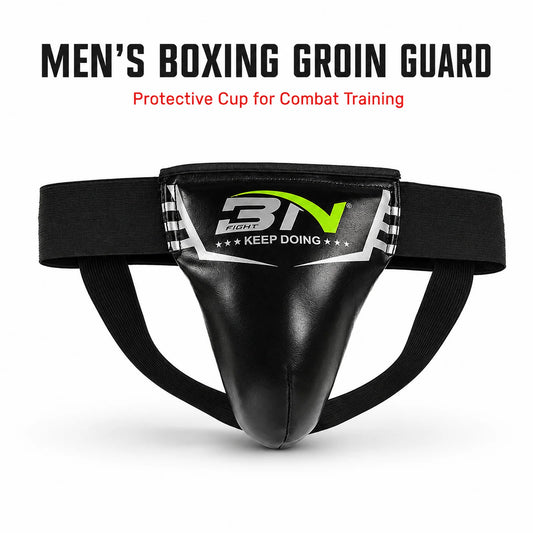 BN Male Boxing Groin Guard PU Leather Protective Cup Jockstrap Crotch Protector for MMA Muay Thai Kickboxing Taekwondo Sanda