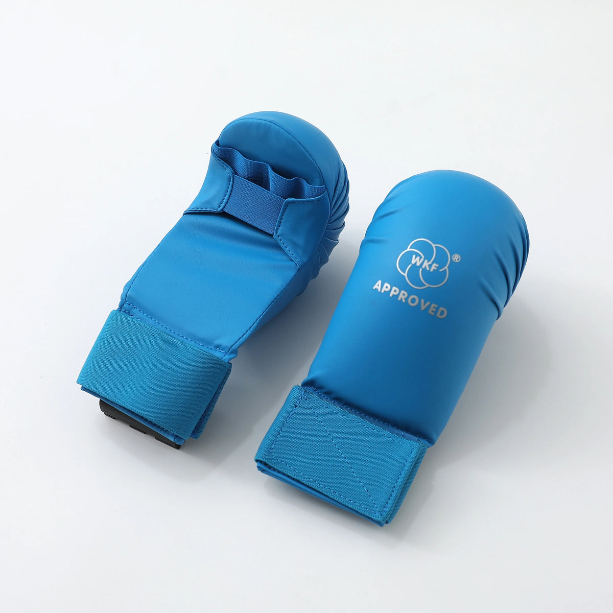 WKF Approved Karate Gloves, Half-Fingered, Red, Blue, White, Thick Padded Boxing Gloves, PU Material, for Children and Adults, Competition Use