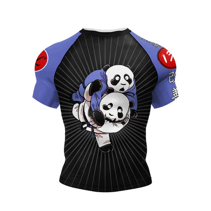 Jiu Jitsu Raglan Compression Rash Guard Unisex Oni Demon Graphic Print, BJJ MMA Training Top, Stretch Quick Dry Sportswear