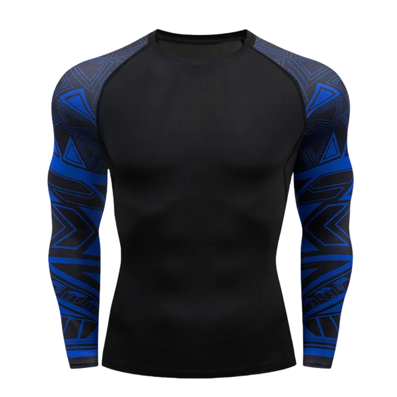 Men's MMA Rashguard T-shirt Long Sleeve Muay Thai BJJ Jiu Jitsu Fitness Gym Boxing Compression Shirt Fitness Gym Wear