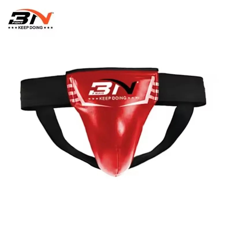 BN Male Boxing Groin Guard PU Leather Protective Cup Jockstrap Crotch Protector for MMA Muay Thai Kickboxing Taekwondo Sanda