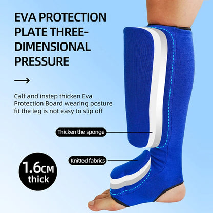 Shin Guards with Instep Protection Breathable Fabric Thick EVA Foam Padding for Karate Kickboxing Muay Thai Training Shin Gear