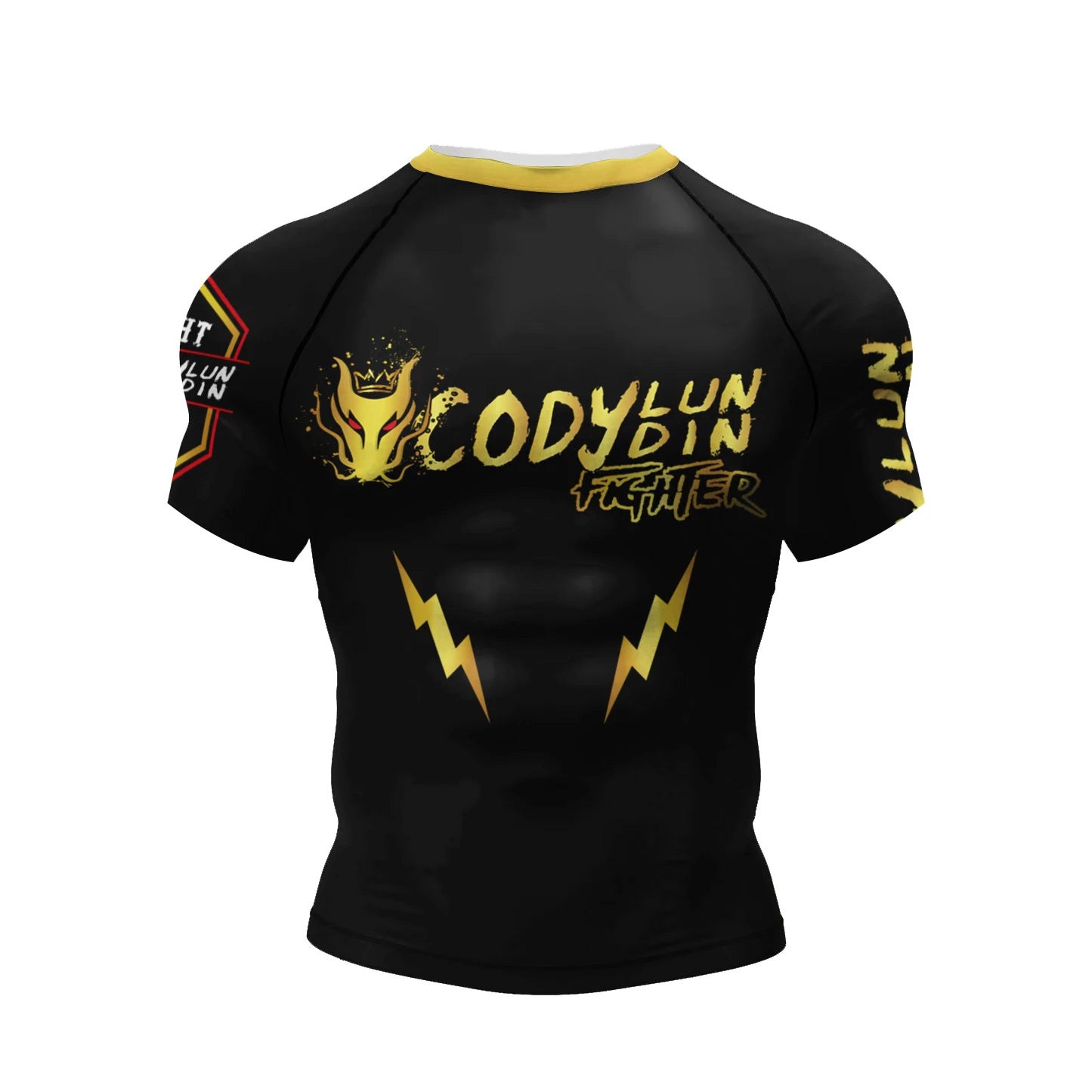 Jiu Jitsu Raglan Compression Rash Guard Unisex Oni Demon Graphic Print, BJJ MMA Training Top, Stretch Quick Dry Sportswear