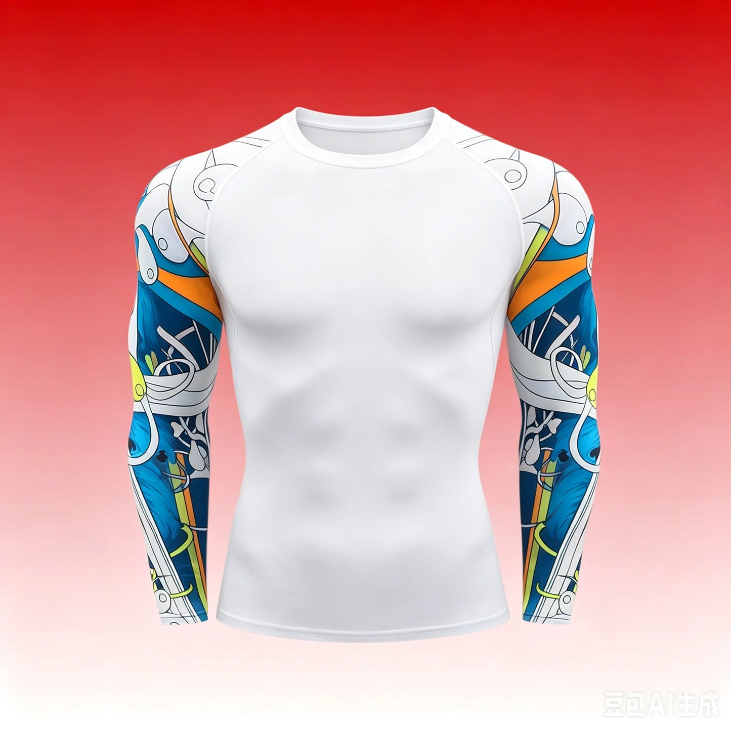 Men's MMA Rashguard T-shirt Long Sleeve Muay Thai BJJ Jiu Jitsu Fitness Gym Boxing Compression Shirt Fitness Gym Wear