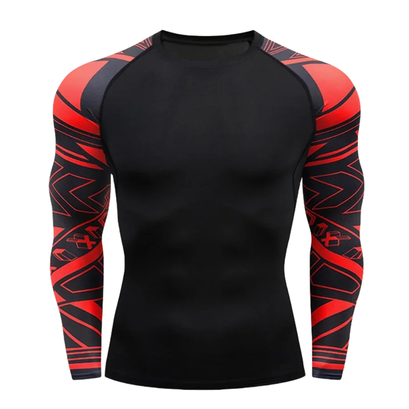 Men's MMA Rashguard T-shirt Long Sleeve Muay Thai BJJ Jiu Jitsu Fitness Gym Boxing Compression Shirt Fitness Gym Wear