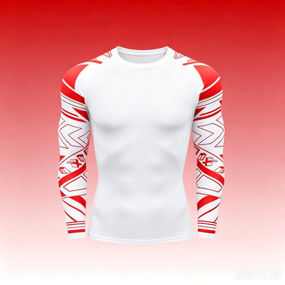 Men's MMA Rashguard T-shirt Long Sleeve Muay Thai BJJ Jiu Jitsu Fitness Gym Boxing Compression Shirt Fitness Gym Wear