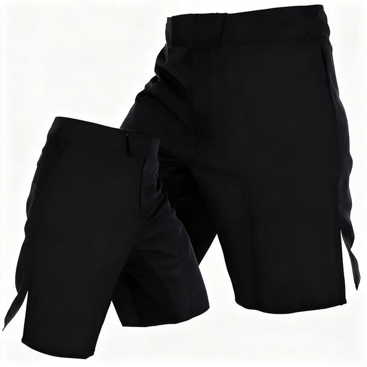 MMA Shorts Plain Wrestling Kickboxing Fight Shorts Men Women Solid Black Mixed Martial Arts BJJ Jiujitsu Boxing Grappling Pants