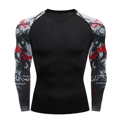 Men's MMA Rashguard T-shirt Long Sleeve Muay Thai BJJ Jiu Jitsu Fitness Gym Boxing Compression Shirt Fitness Gym Wear