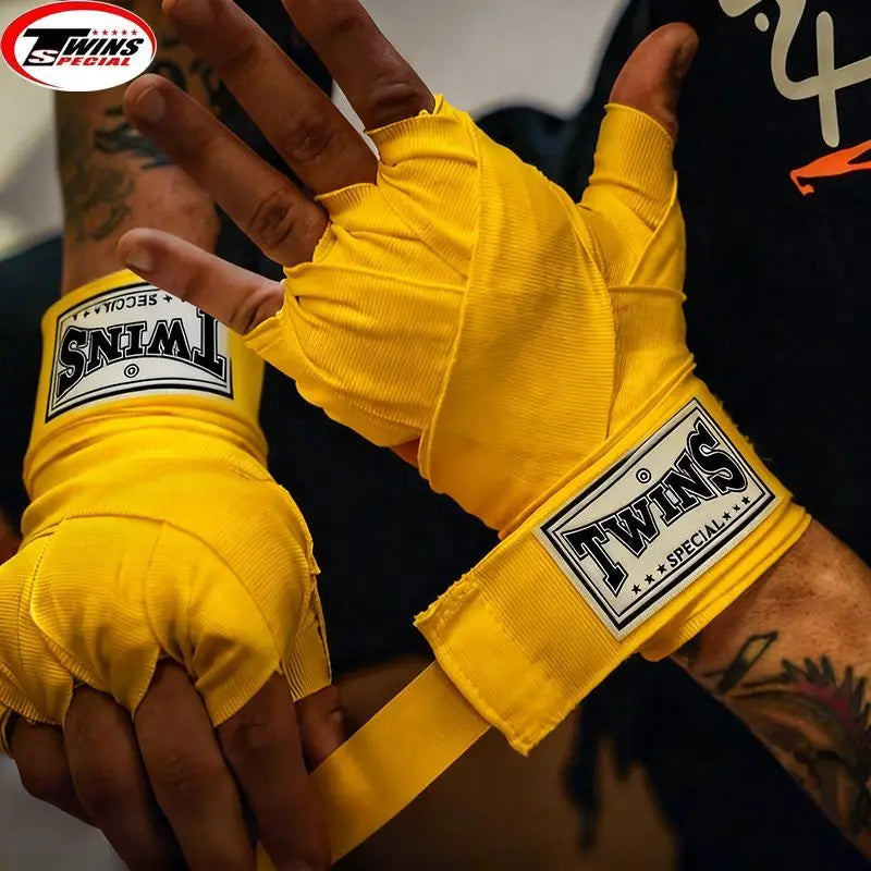 BANDAGEM TWIN-5M Boxing Hand Wraps Muay Thai Training MMA Bandages White Boxing Hand Guard