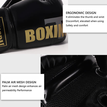 6-12oz Boxing gloves for adults children men Sanda professional women Muay Thai teenagers beginners boxing training equipment