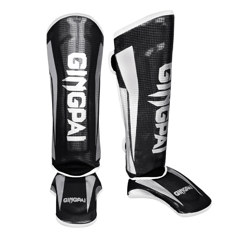 Muay Thai Shin Guard for Combat,Sanda Training,Kid Adult Boxing Leg Protectors With Reinforced Toe Durable Ankle Shin Protection