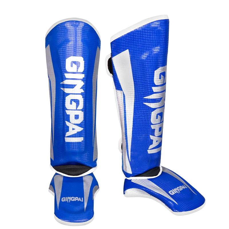 Muay Thai Shin Guard for Combat,Sanda Training,Kid Adult Boxing Leg Protectors With Reinforced Toe Durable Ankle Shin Protection