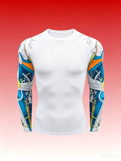 Men's MMA Rashguard T-shirt Long Sleeve Muay Thai BJJ Jiu Jitsu Fitness Gym Boxing Compression Shirt Fitness Gym Wear