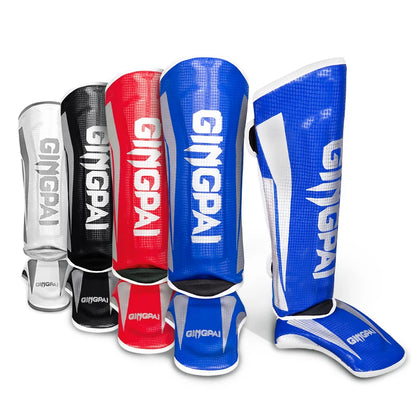 Muay Thai Shin Guard for Combat,Sanda Training,Kid Adult Boxing Leg Protectors With Reinforced Toe Durable Ankle Shin Protection