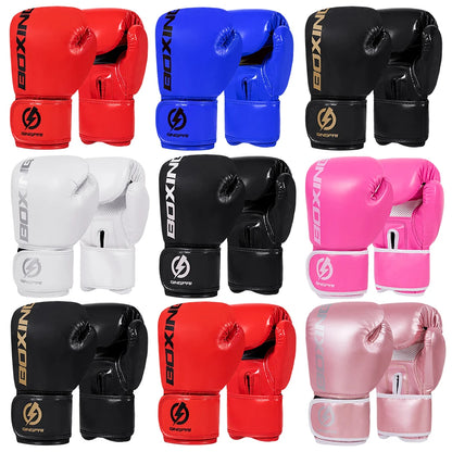 4/6/8/10/12oz Boxing Gloves Professional Adult Sanda Muay Thai Fighting Gloves Men Kid Women Training Sandbag Free Fight MMA