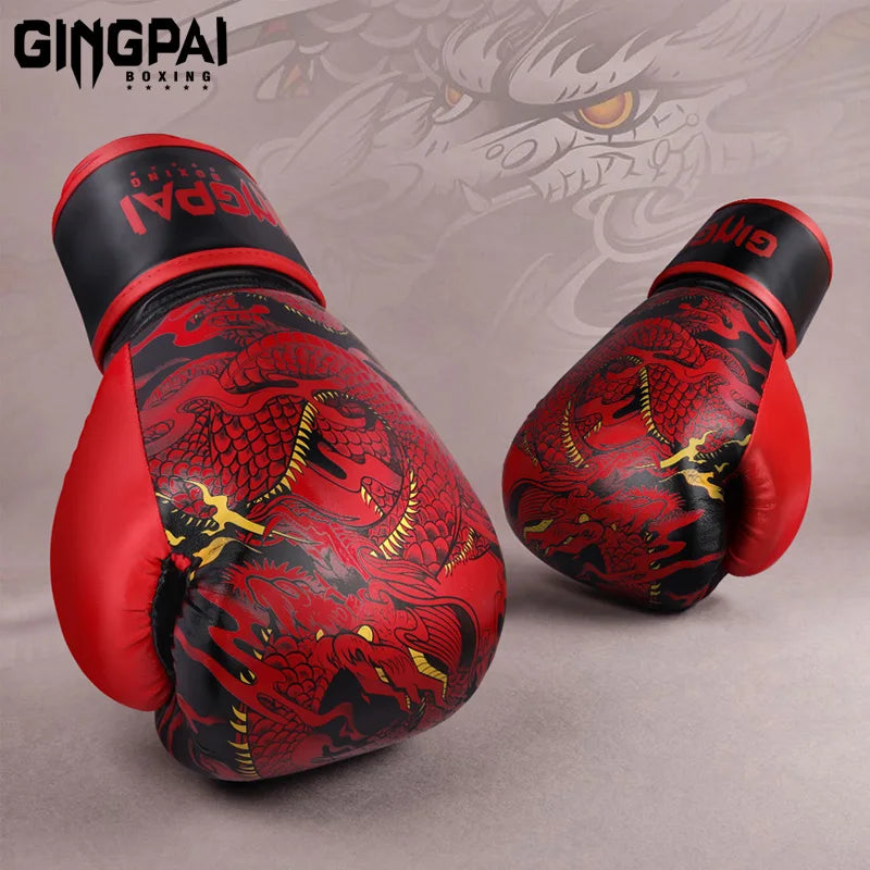 10/12/14OZ Child Adult Muay Thai Boxing Gloves Kickboxing MMA Martial Arts Combat Punching Fight Boxer Mittens Equipment DEO