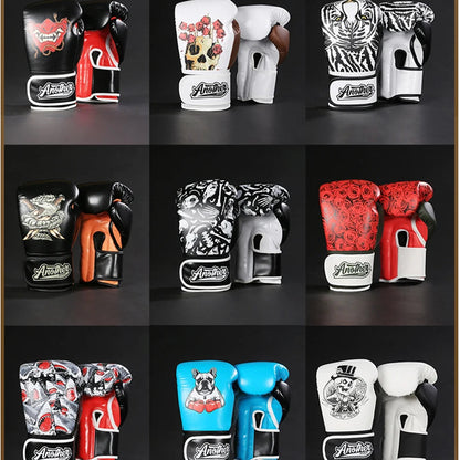 Kick Boxing Gloves 10/12/14oz/16oz PU Leather Professional Muay Thai MMA Kickboxing Glove Silver Sandbag Punch Training Gear